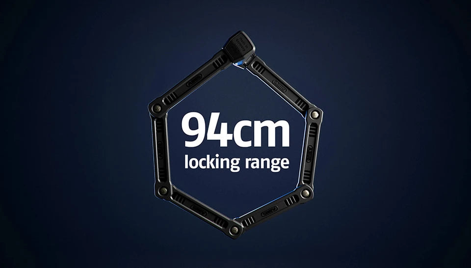 ABUS Folding Lock Bordo 6200K/90 black + Holder