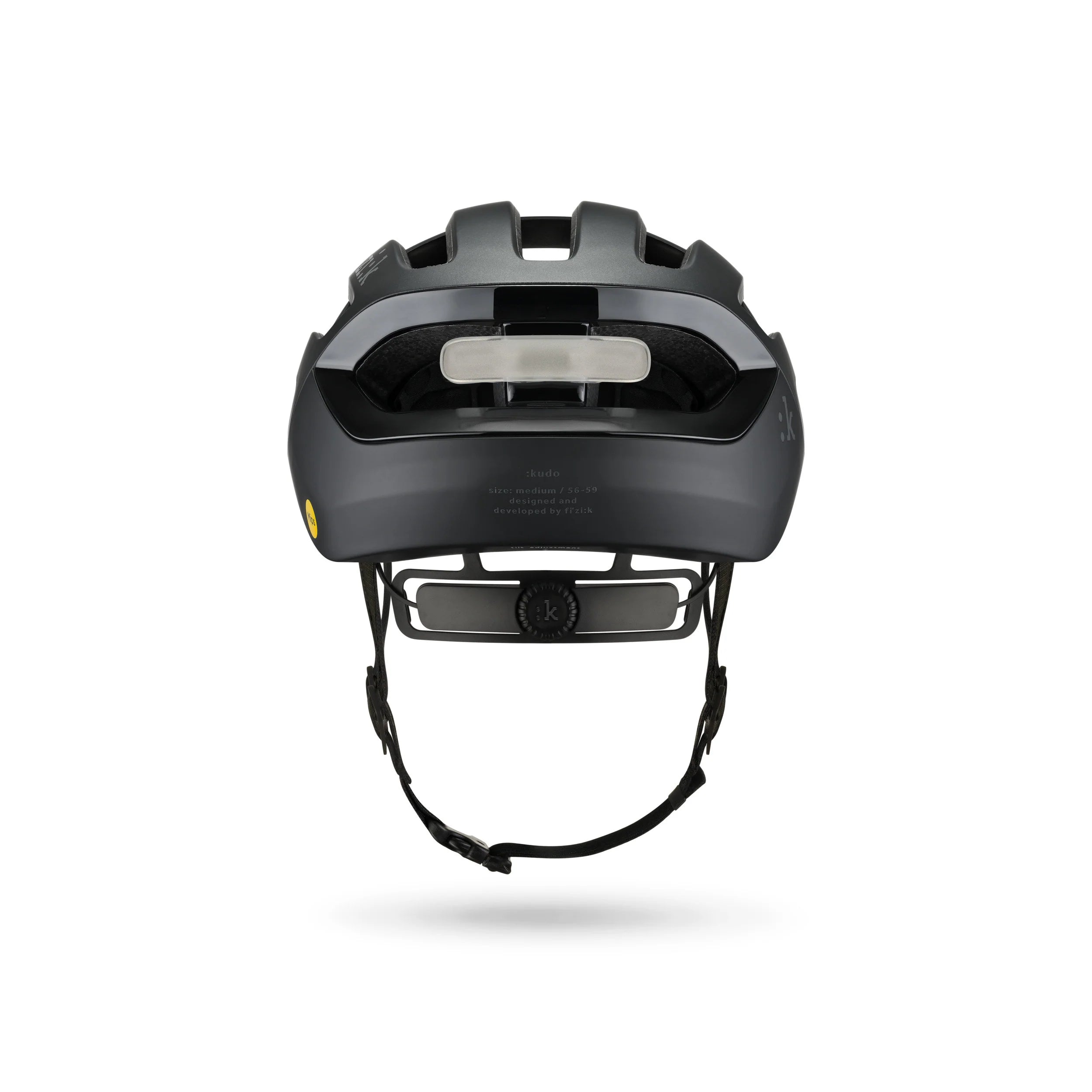 Black helmet with a fizik logo 