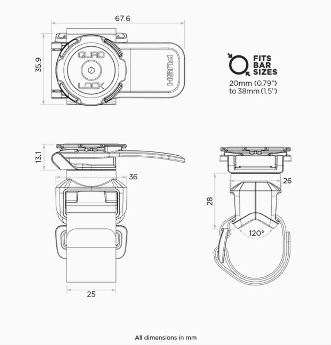 Support de sangle à dégagement rapide QUAD LOCK