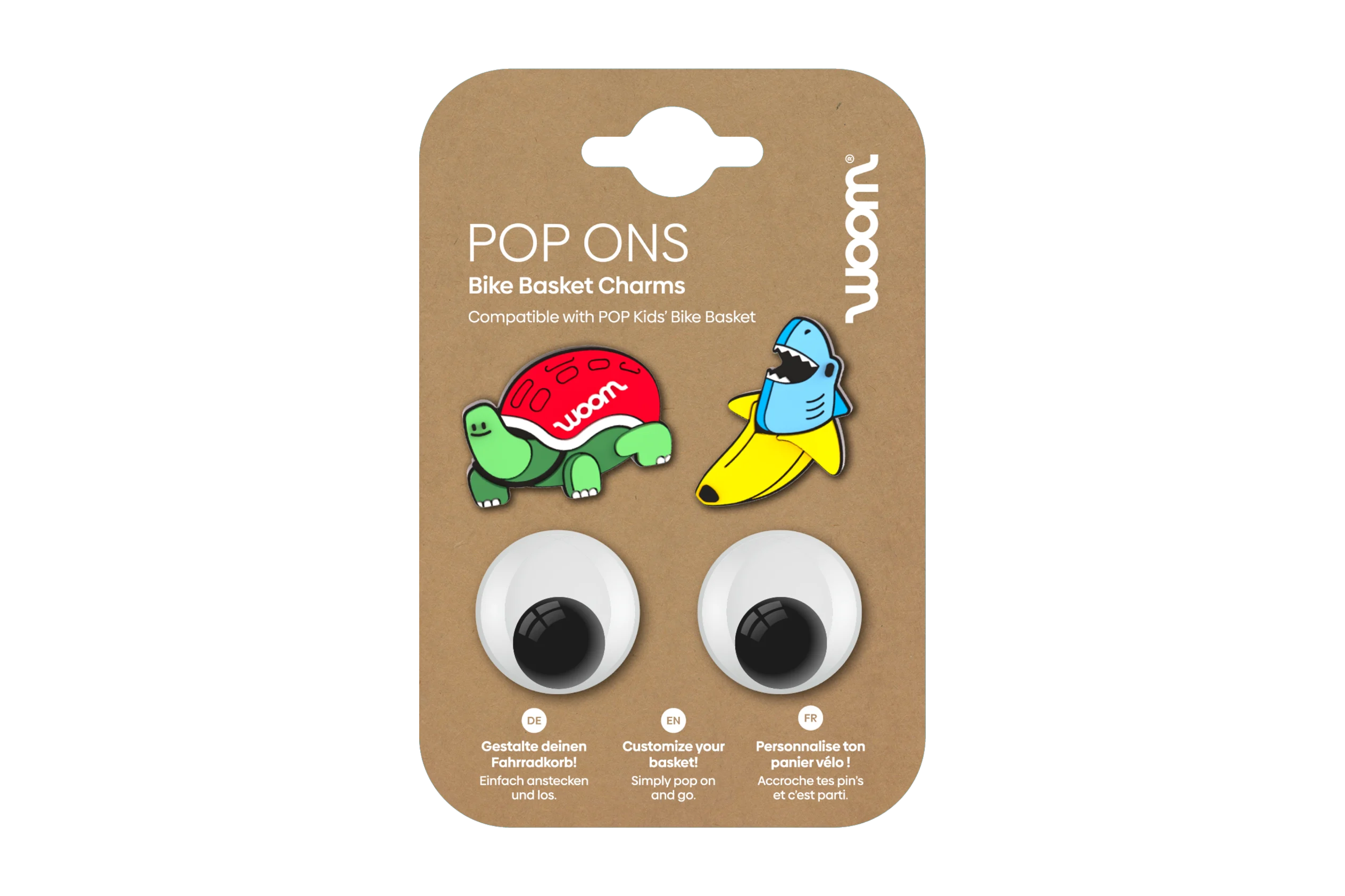 Ensemble de démarrage WOOM POP ONS pour panier de vélo, breloques tropicales