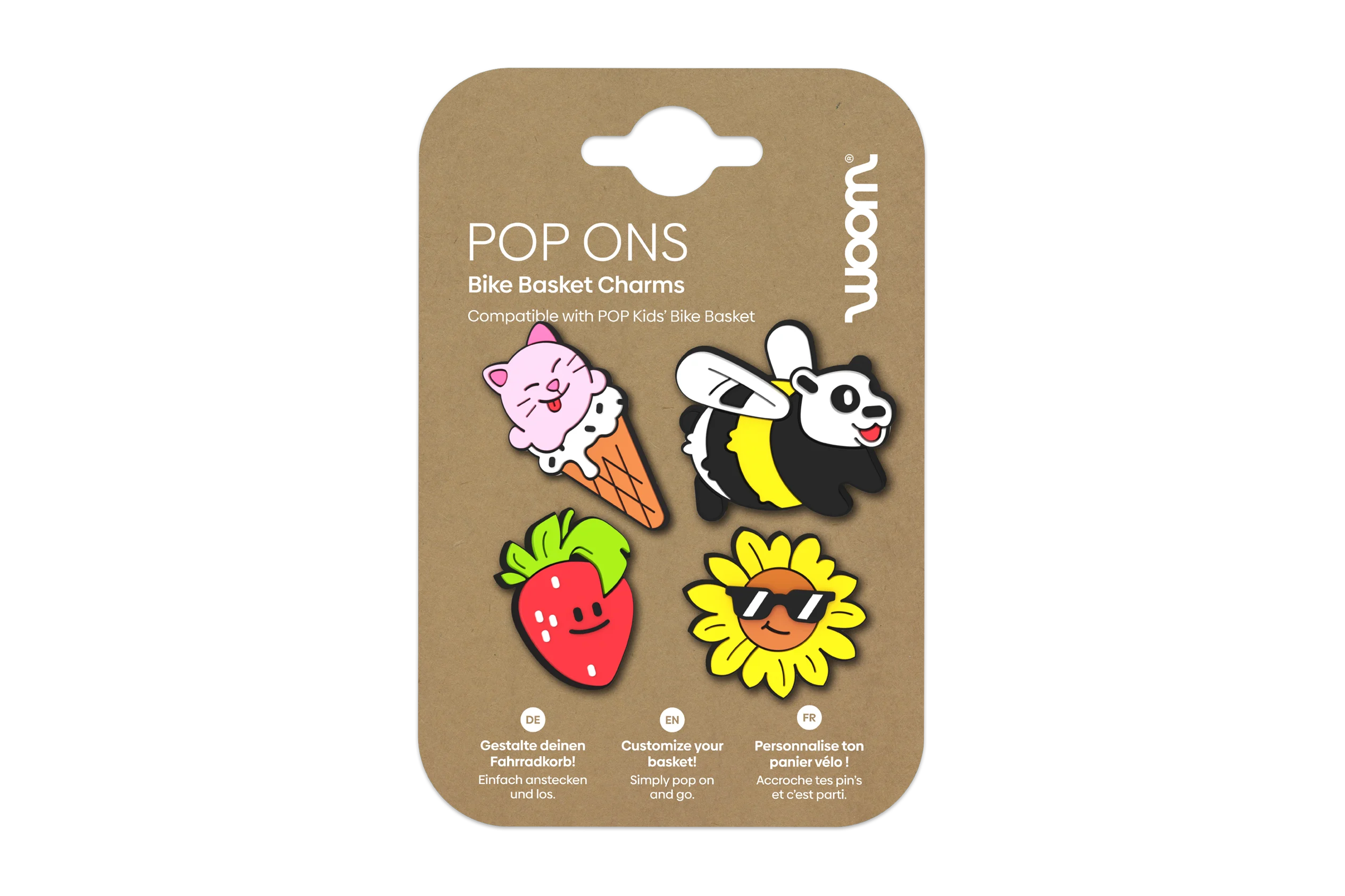 WOOM POP ONS Panier à vélo ambiance estivale
