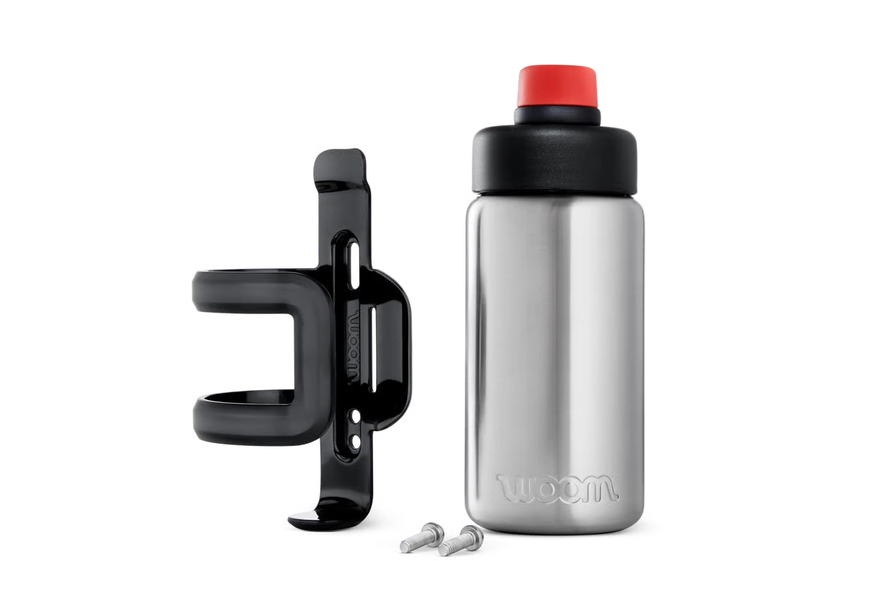 Gourde WOOM GLUG en acier inoxydable + porte-bidon
